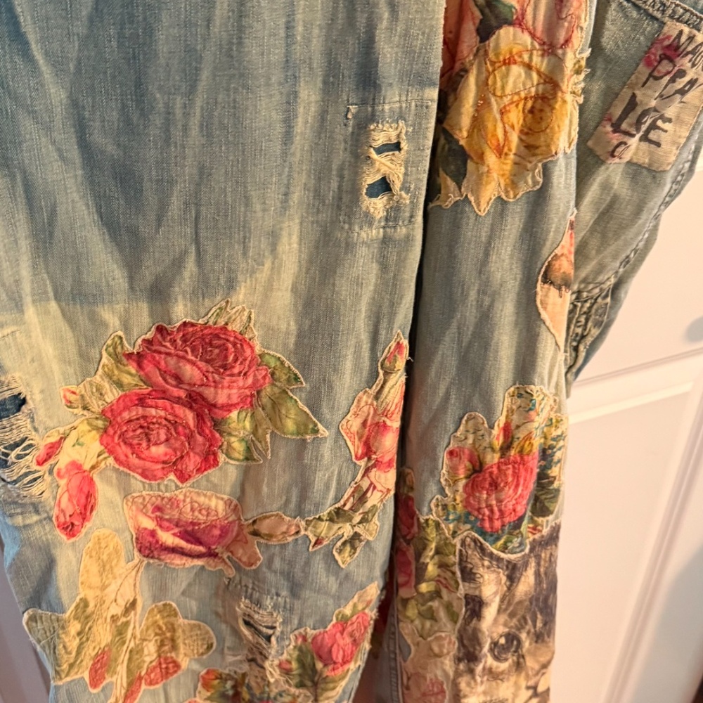 Magnolia Pearl "Floral Kitty" Overalls - Brand New! - Picture 9 of 15